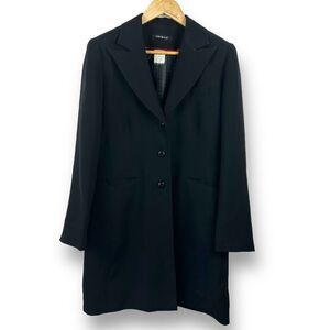 Tribal Women's Size 8 Button Front Trench Coat Classic Black Dressy Office Chic